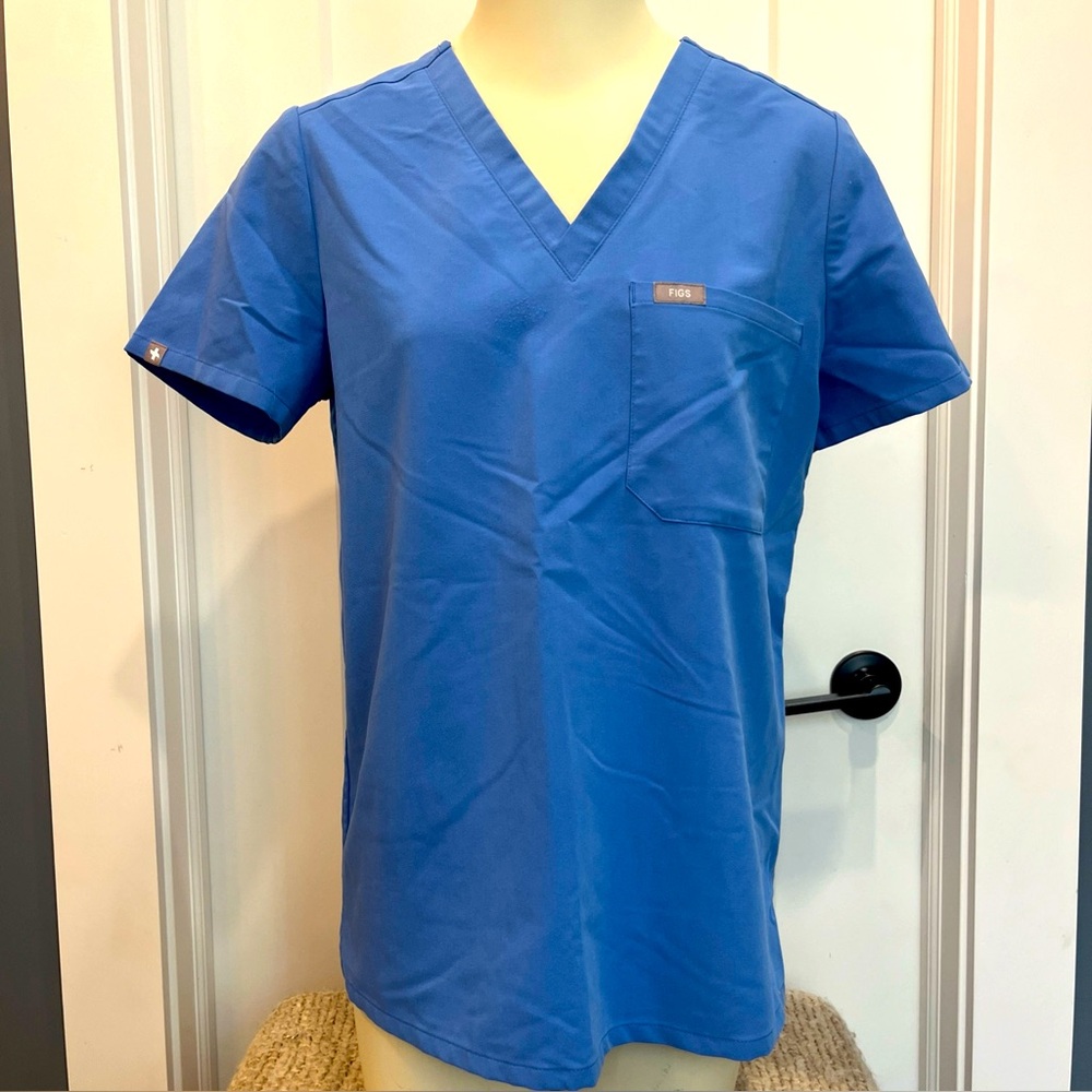 FIGS Scrubs Scrub Top Technical Collection Blue Womens Size Small Style FW1000‎